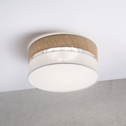 Plafoniera LED SIRJA BOHO LED/20W/230V 4000K Ø 35 cm beige/bianco