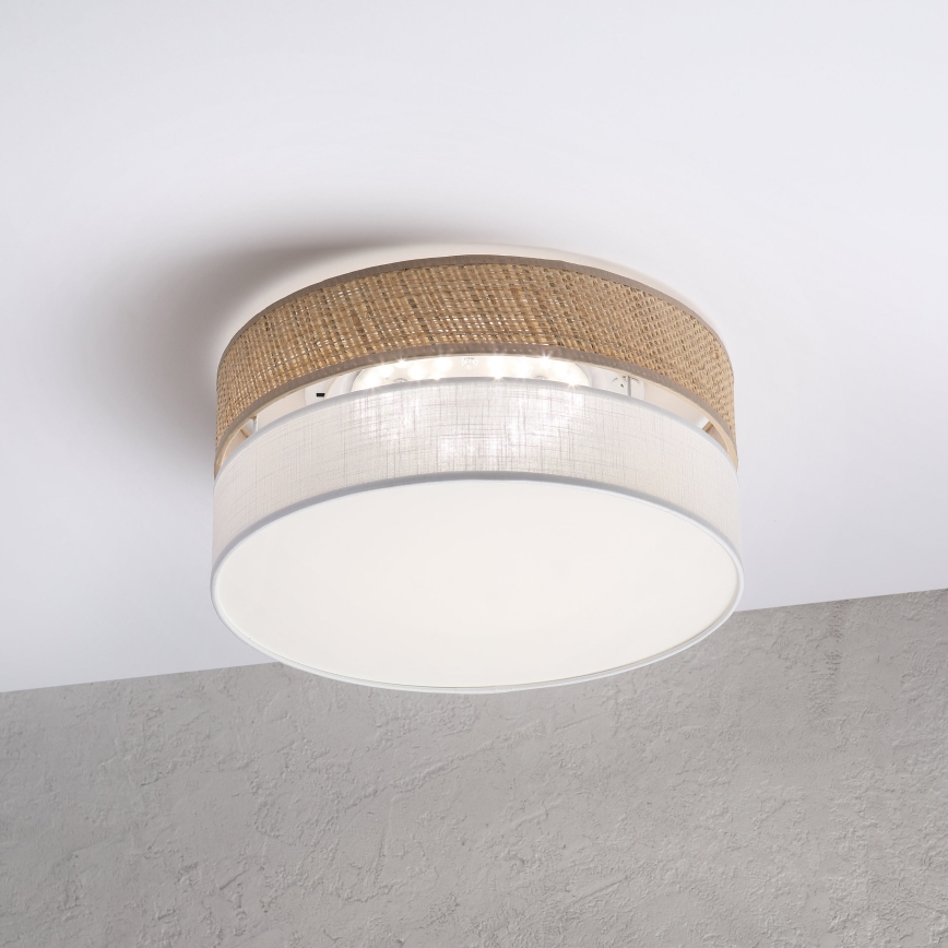 Plafoniera LED SIRJA BOHO LED/20W/230V 4000K Ø 35 cm beige/bianco