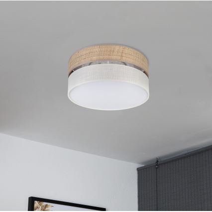Plafoniera LED SIRJA BOHO LED/20W/230V 4000K Ø 35 cm beige/bianco
