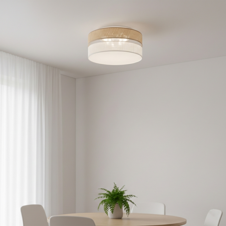 Plafoniera LED SIRJA BOHO LED/20W/230V 4000K Ø 35 cm beige/bianco