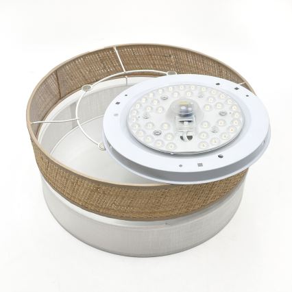Plafoniera LED SIRJA BOHO LED/20W/230V 4000K Ø 35 cm beige/bianco