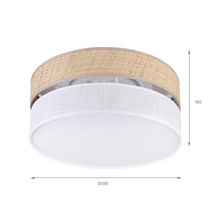 Plafoniera LED SIRJA BOHO LED/20W/230V 4000K Ø 35 cm beige/bianco