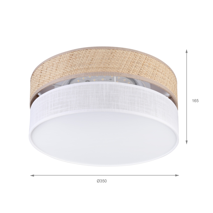 Plafoniera LED SIRJA BOHO LED/20W/230V 4000K Ø 35 cm beige/bianco