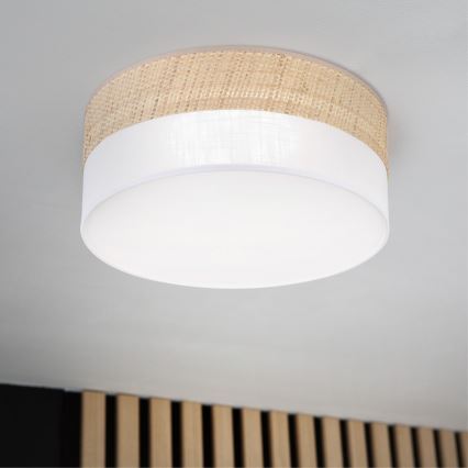 Plafoniera LED SIRJA BOHO LED/20W/230V 4000K Ø 35 cm beige/bianco