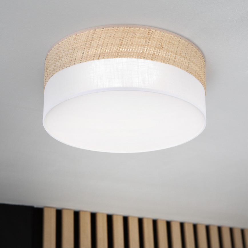 Plafoniera LED SIRJA BOHO LED/20W/230V 4000K Ø 35 cm beige/bianco