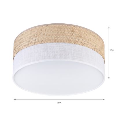 Plafoniera LED SIRJA BOHO LED/20W/230V 4000K Ø 35 cm beige/bianco