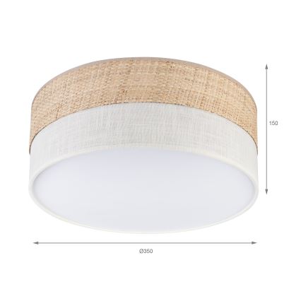 Plafoniera LED SIRJA BOHO LED/20W/230V 4000K Ø 35 cm beige/crema