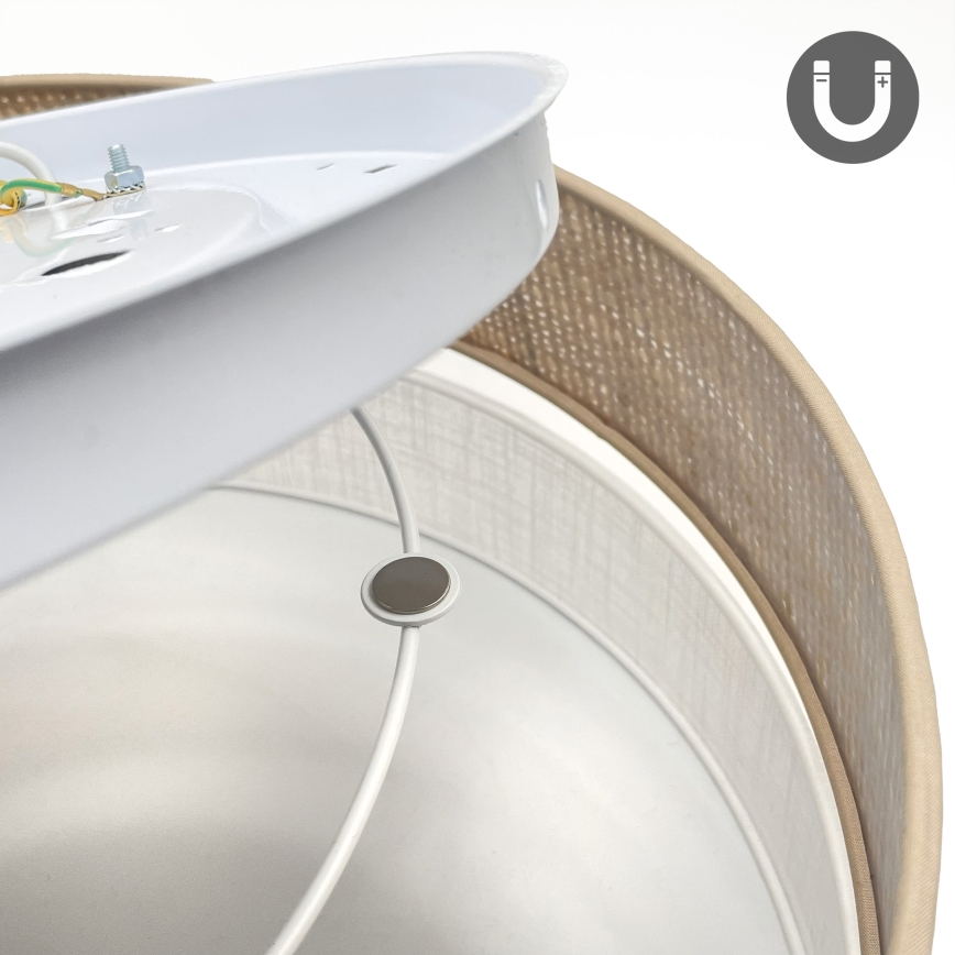 Plafoniera LED SIRJA BOHO LED/36W/230V 4000K Ø 45 cm beige/bianco