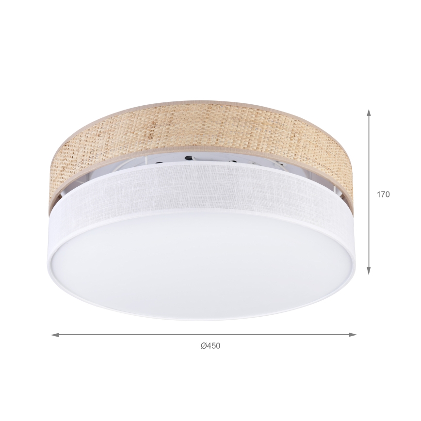 Plafoniera LED SIRJA BOHO LED/36W/230V 4000K Ø 45 cm beige/bianco