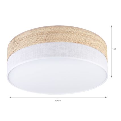 Lampada da soffitto LED SIRJA BOHO LED/36W/230V 4000K Ø 45 cm beige/bianco