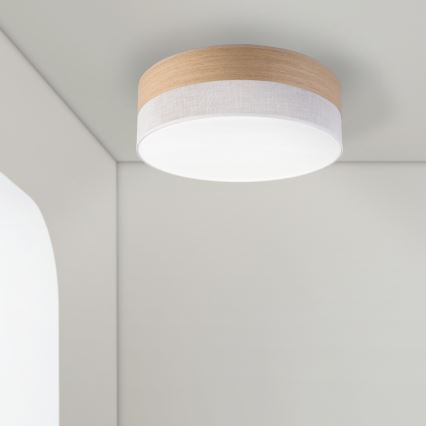 Plafoniera LED SIRJA WOOD LED/36W/230V diametro 45 cm bianco/quercia