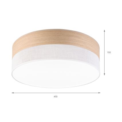 Plafoniera LED SIRJA WOOD LED/36W/230V diametro 45 cm bianco/quercia