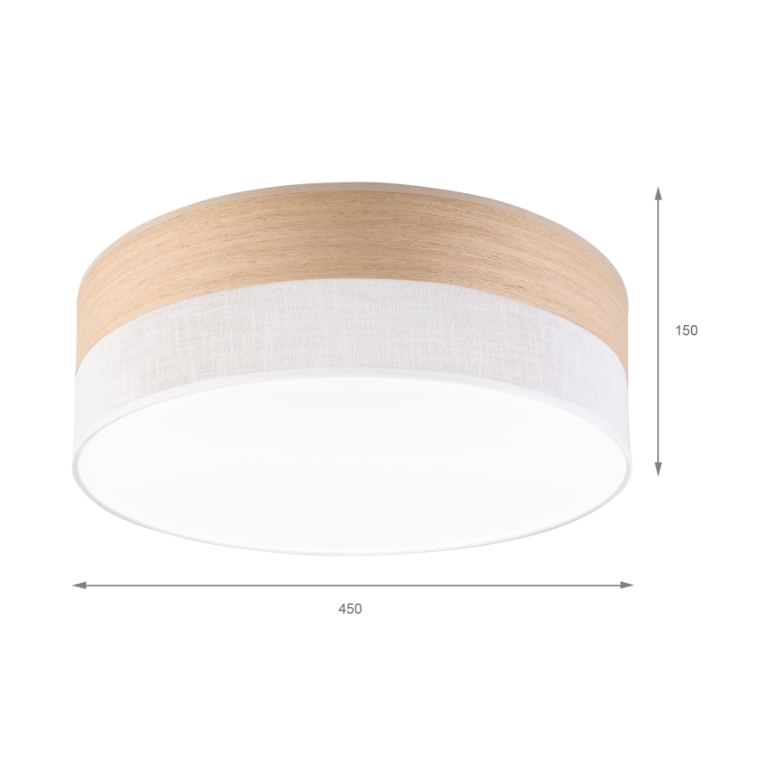 Plafoniera LED SIRJA WOOD LED/36W/230V diametro 45 cm bianco/quercia
