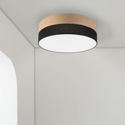 Plafoniera LED SIRJA WOOD LED/36W/230V diametro 45 cm nero/quercia