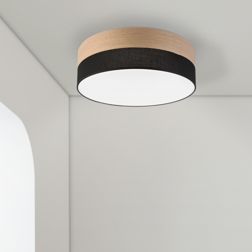 Plafoniera LED SIRJA WOOD LED/36W/230V diametro 45 cm nero/quercia