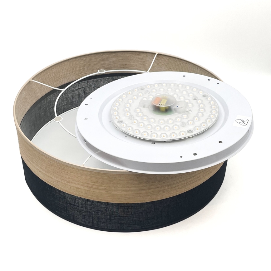Plafoniera LED SIRJA WOOD LED/36W/230V diametro 45 cm nero/quercia