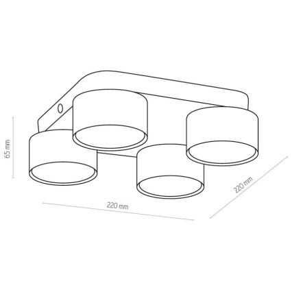 Plafoniera LED SPACE 4xGX53/15W/230V bianca