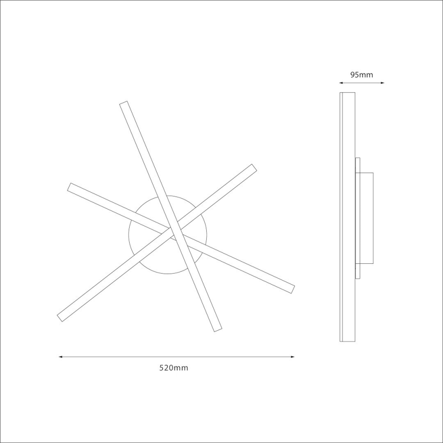 Plafoniera LED STICK LED/12W/230V nera