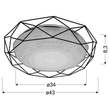 Plafoniera LED SVEN LED/24/230V nera