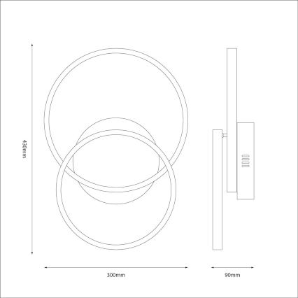 Plafoniera LED TITANO LED/12W/230V nera