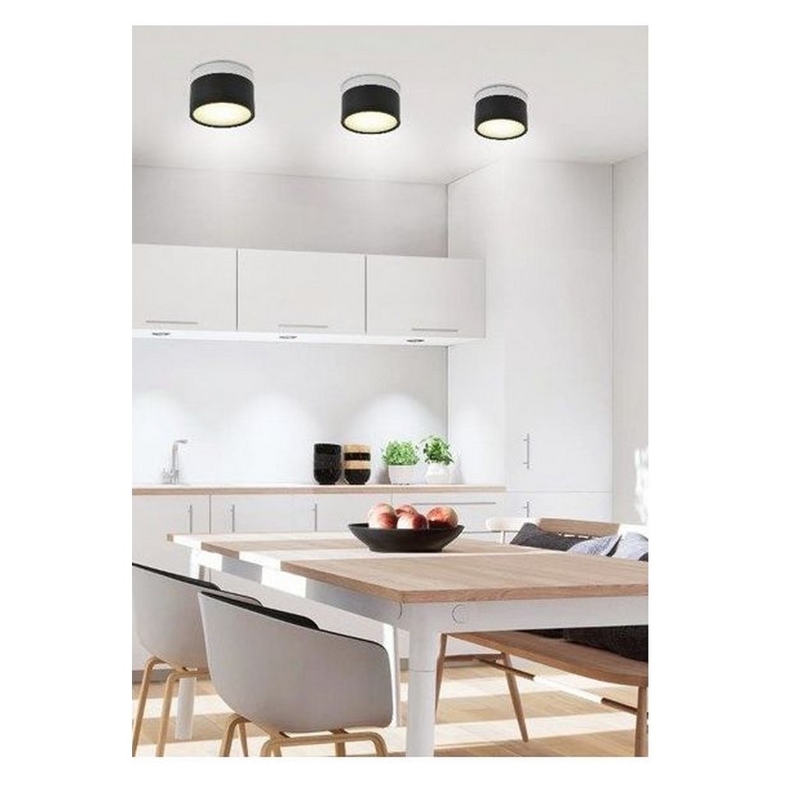 Plafoniera LED TUBA LED/9W/230V bianco/nero