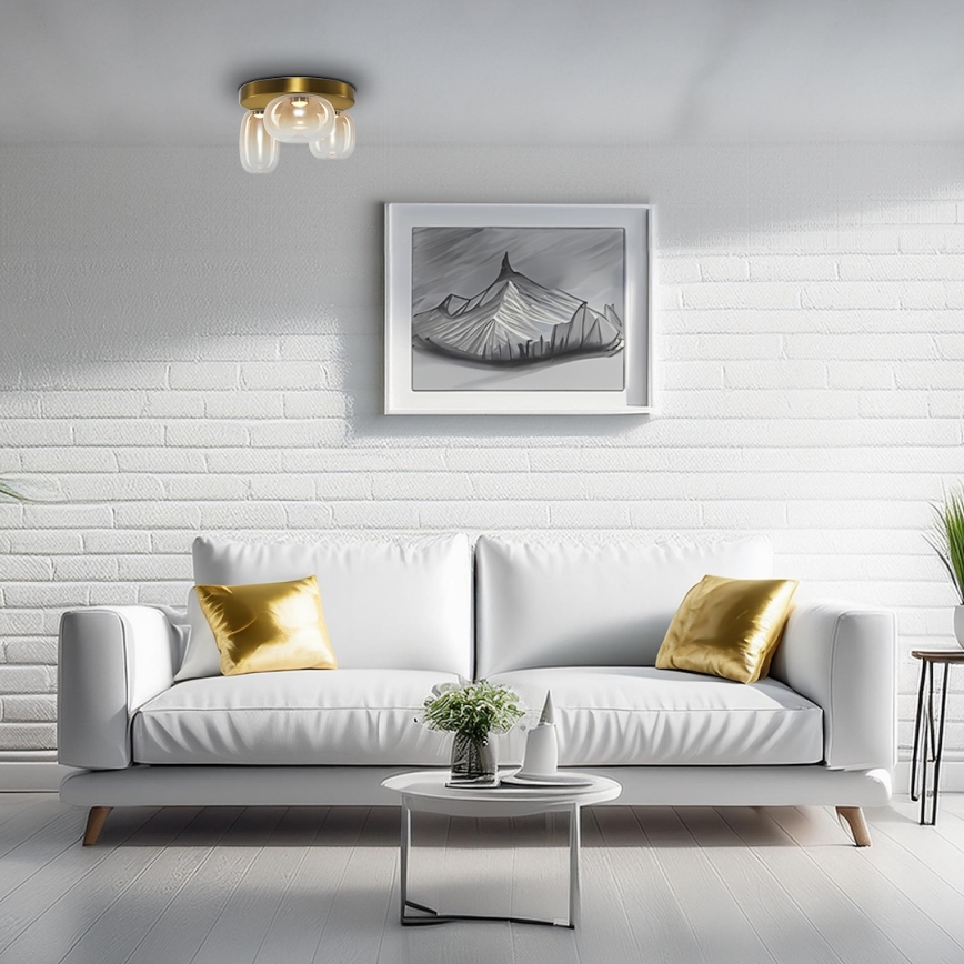 Plafoniera LED VASO LED/12W/230V diametro 42 cm oro/fumé
