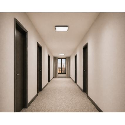 Plafoniera LED con sensore di movimento e crepuscolare WILTON LED/24W/230V 4000K 33x33 cm antracite