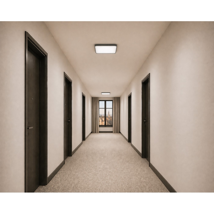 Plafoniera LED con sensore di movimento e crepuscolare WILTON LED/24W/230V 4000K 33x33 cm antracite