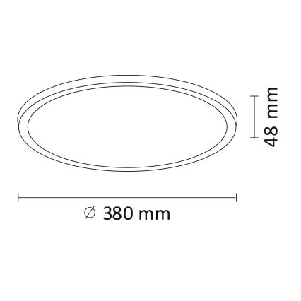Plafoniera LED WOODY LED/24W/230V d. 38 cm