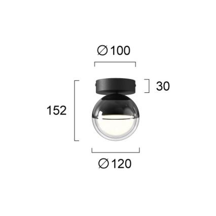 Plafoniera LED ZIREA LED/7W/230V Ø 12 cm nero