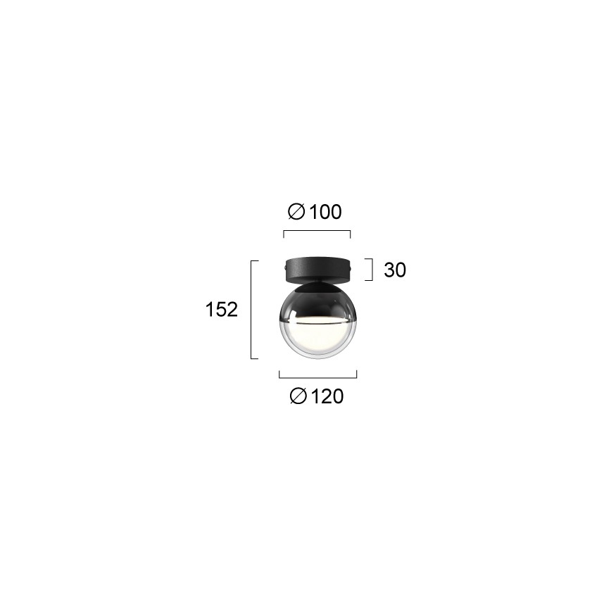 Plafoniera LED ZIREA LED/7W/230V Ø 12 cm nero