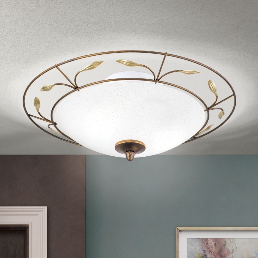 Plafoniera LUCA 2xE14/40W/230V diametro 40 cm bronzo/patina