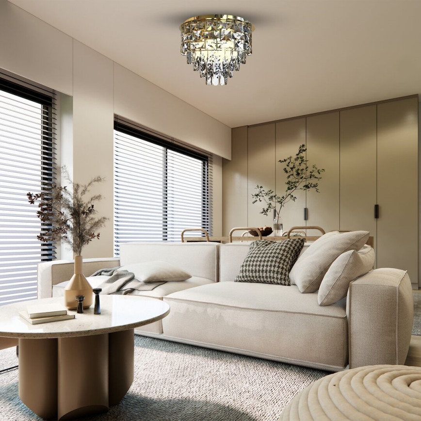 Plafoniera LUXURIA 9xE14/40W/230V diametro 48 cm oro