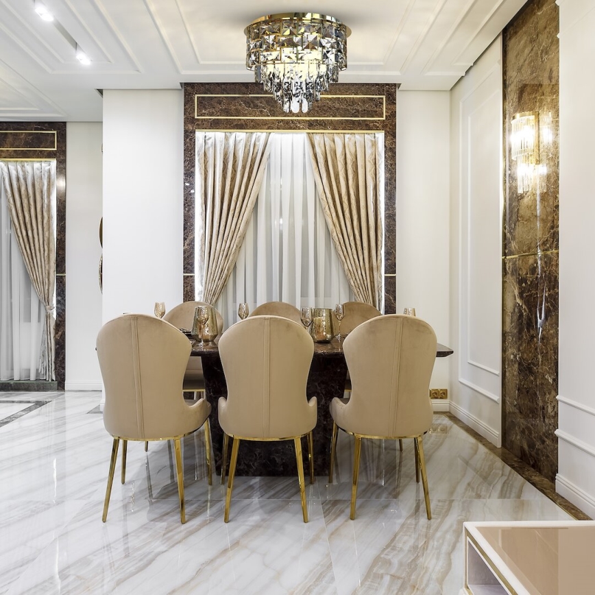 Plafoniera LUXURIA 9xE14/40W/230V diametro 48 cm oro