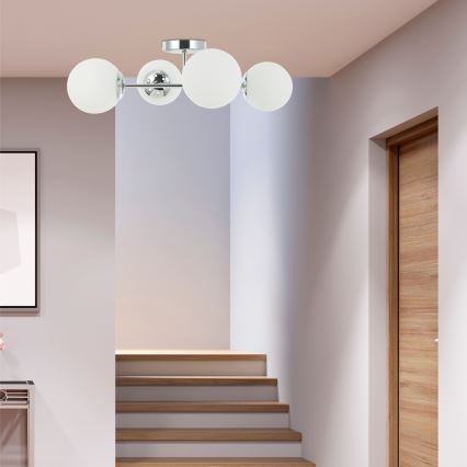 Plafoniera MADDIE 4xE14/5W/230V cromo lucido
