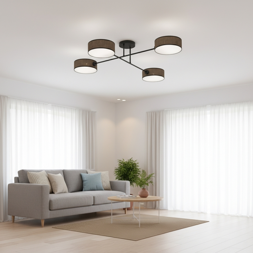 Plafoniera MAGA 4xE14/10W/230V marrone