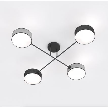 Plafoniera MAGA 4xE14/10W/230V nero/grigio