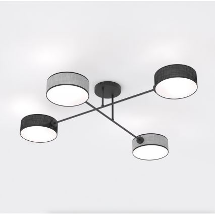 Plafoniera MAGA 4xE14/10W/230V nero/grigio