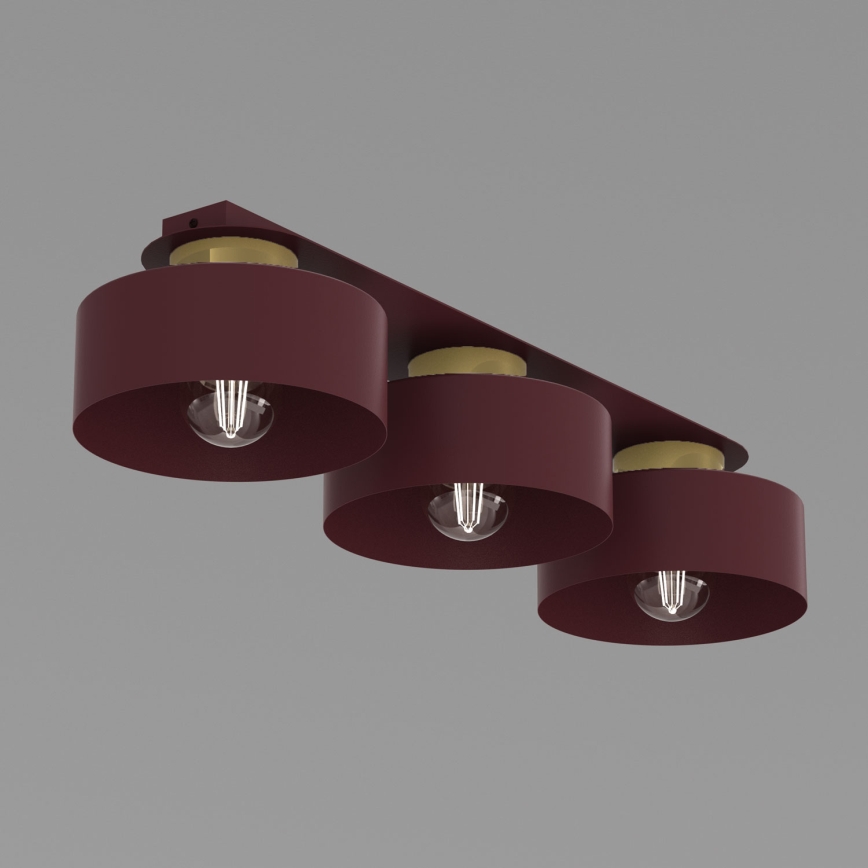 Plafoniera MARTI 3xE27/15W/230V 68x20,5 cm bordeaux/oro