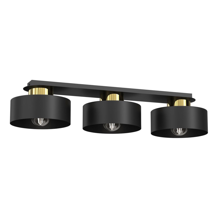 Plafoniera MARTI 3xE27/15W/230V nero/oro