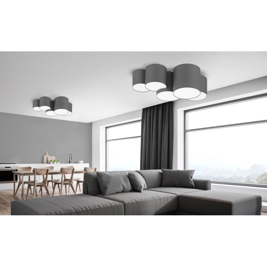 Plafoniera MONA 5xE27/15W/230V grigio