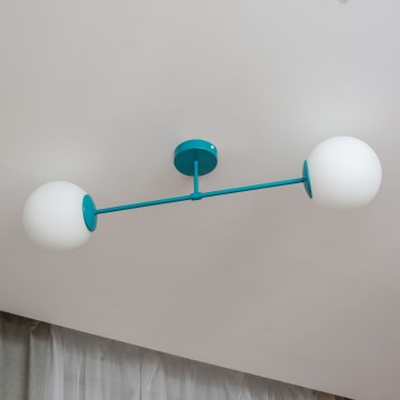 Plafoniera MOON 2xE27/15W/230V turchese
