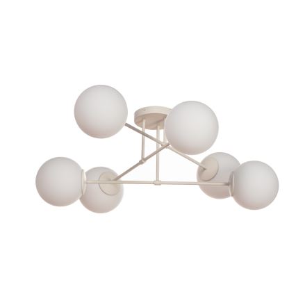 Plafoniera MOON 6xE27/15W/230V crema