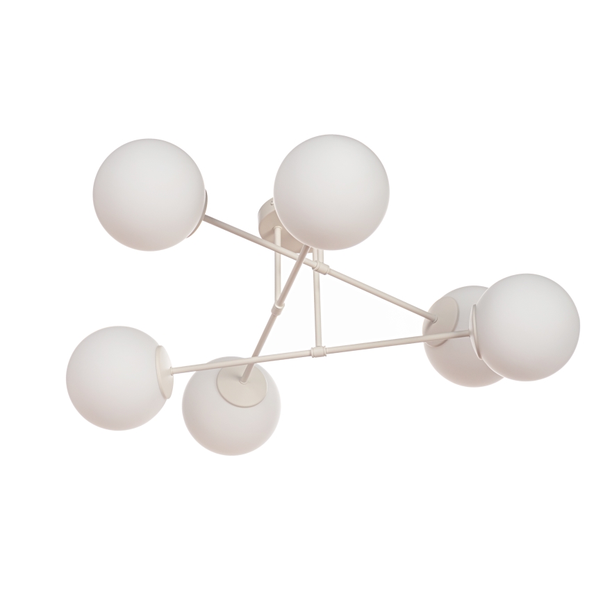 Plafoniera MOON 6xE27/15W/230V crema