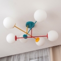 Plafoniera MOON 6xE27/15W/230V turchese/giallo/rosso