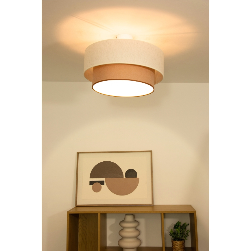 Plafoniera NATIA 1xE27/60W/230V Ø 45 cm bianco/marrone