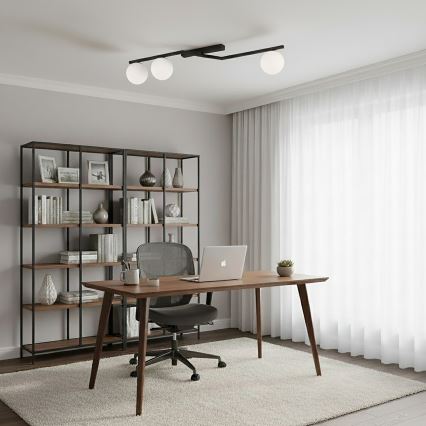 Plafoniera NATON 3xE14/10W/230V nero/bianco