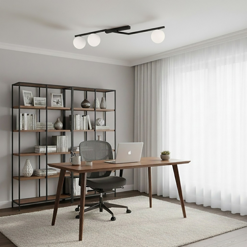 Plafoniera NATON 3xE14/10W/230V nero/bianco