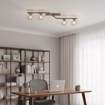 Plafoniera NATON 4xE14/10W/230V beige/beige fumé