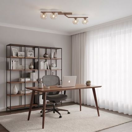 Plafoniera NATON 4xE14/10W/230V beige/beige fumé
